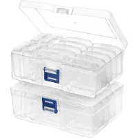 Merkloos Perlenbox Perlenaufbewahrung Organizer - 30 Stück - Transparente Kunststoffboxen - 2 große und 28 kleine Boxen