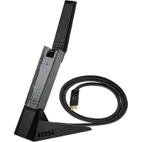 MSI AX1800 WiFi USB Adapter, Kabellos, USB, WLAN, Wi-Fi 6 (802.11ax), 1201 Mbit/s, Schwarz