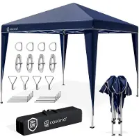 Merkloos Partyzelt Pavillon Festzelt - 3 x 3 m - Faltbar - Sonnenschutz - Blau