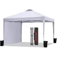 Merkloos Partyzelt Pavillon Gartenzelt - 3 x 3 m - Wasserdicht - Silber - Mit Tragetasche und Sandsäcken