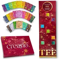 Merkloos Teeadventskalender Adventskalender Weihnachtskalender - 24 Teebeutel - Koffeinfrei - Vegan - Goldedition