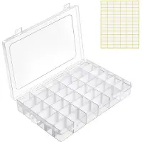 Merkloos Aufbewahrungsbox Organizer Sortierbox - 36 Fächer - Herausnehmbare Trennwände - 27 x 17,7 x 4,5 cm - Transparent