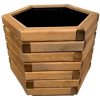 Merkloos Pflanzkasten Blumenkasten Hochbeet - 50 x 40 x 43 cm - 57 l - Massivholz - Filzeinlage