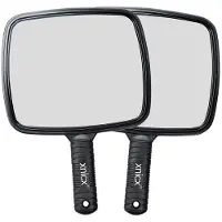 Merkloos Handspiegel Handspiegel Kosmetikspiegel - 20,1 x 31 cm - Schwarz - Doppelpack - Für Friseur und Zuhause