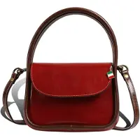 DrachenLeder Florence Leder Tasche Damen Handtasche bordeauxrot braun 20x8x14cm inklusive Italien Flagge D2OTF877D5