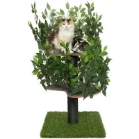 Merkloos Kratzbaum für Katzen – Katzenbaum – 120 cm – Grün – Mit austauschbaren Blättern
