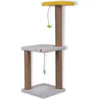 Merkloos Kratzbaum Kratzbaum Katzenbaum - Sisal-Seil - 82 cm - 2 Ebenen - Grau