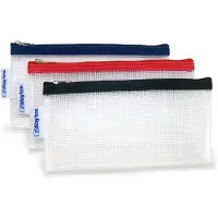 Merkloos Transparente Tasche mit Reißverschluss - 22 x 11 cm - Aus EVA-Material - Set mit 3 Stück