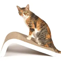 Merkloos LIKEA Kratzbaum für Katzen, schräger Kratzpfosten mit Katzenminze. 【Hochwertiger Karton und Konstruktion, verschiedene Kratzflächen, um den Vorlieben Ihrer Katze gerecht zu werden.】