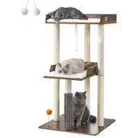 Merkloos Katzenkratzbaum - Krabbenförmiger Turm für Katzen - Spielturm - Vintage-Braun - 111 cm