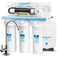 Merkloos Umkehrosmose Trinkwasserfilter Wasserfilter - 6-stufig - UV-Filter - 75 GPD - Bleifreier Wasserhahn