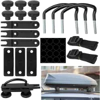 Merkloos Dachträger Befestigungsset U-Bügel Dachboxhalterung - 4 Stück - 85 mm Innenbreite - 90 mm Schraubenabstand - Für Dachboxen