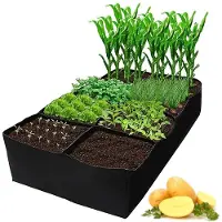 Merkloos Hochbeet Pflanzsack Gemüsebeet - 180 x 90 x 30 cm - 480 l - 8 Trennwände - Für Terrasse, Balkon und Dach