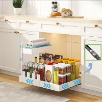 Merkloos Unterschrank Organizer Küche Ausziehbar - Ausziehbar und erweiterbar - Weiß - L 31-52 x B 42 x H 41 cm