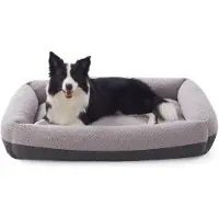 Merkloos Hundebett – Orthopädisch, waschbar – Für mittelgroße Hunde – 78 x 65 x 21 cm – Rutschfest