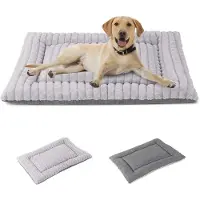 Merkloos Hundebett – Wendbares Flanell- und Canvas-Material – Waschbar – Grau – 45 x 33 cm