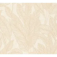 CosmoLiving by Cosmopolitan Vliestapete "Golden Fern – Edle Vliestapete", beige (gelb), B:0,53m H:0,02m L:10,05m, Vlies, , Tapeten, Vliestapete, Feine Blattstruktur mit edlem Glanz