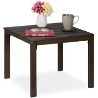 Merkloos Balkontisch Gartentisch Beistelltisch - Holzoptik - 52 x 48 cm - Braun - Für Garten, Terrasse und Balkon