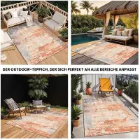Surya HTB2323-31157, Draußen, Teppich, Polyester, Beige, Grau, Elfenbein, Navy, Hellbeige, Rechteck, 100% Polyester