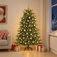 Syfax Künstlicher Weihnachtsbaum mit Weihnachtskugel 240 cm 300 LEDs