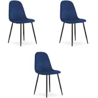 Leobert ASTI-Stuhl – Marineblaues Samt, 3 Stück