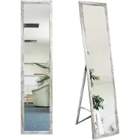 Merkloos Spiegel zum Ankleiden – Stehend – Rustikale Holzoptik (Grün) – 155,8 x 35,8 cm – Glas – Für Flur und Schlafzimmer
