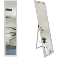 Merkloos Stehender Schminkspiegel - Rosa - 155,8 x 35,8 cm - Rahmen aus MDF - Garderobe