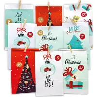 Merkloos Adventskalender zum Selbstbefüllen – 24 Papierbeutel – Extra groß – Weihnachtskalender