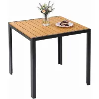 Merkloos Gartentisch – Balkontisch aus WPC – Aluminium – 75 x 75 cm – Teakbraun