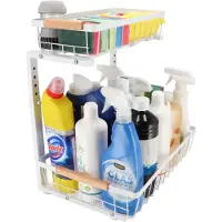 Merkloos Spülbecken-Organizer, Spülbeckenablage – Verstellbar, 2-stöckig – 30 cm breit – Weiß – Belastbarkeit bis 35 kg