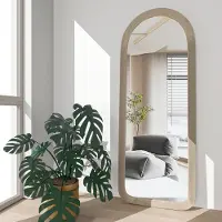 Merkloos Standspiegel Ganzkörperspiegel Bodenspiegel - 141 x 50 cm - Taupe - Mit Ständer