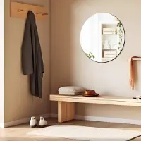 Merkloos Rahmenlose Spiegel Badezimmerspiegel Wandspiegel - Rund - 50 cm - Floatglas 3 mm - Mit vormontiertem Haken