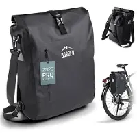 Merkloos Gepäckträgertasche Fahrradtasche Rucksack - 25 Liter - Wasserdicht - Schwarz - Für Alltag und Pendeln