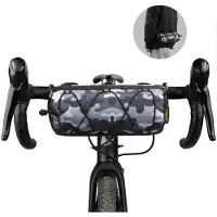 Merkloos Lenkertasche für Fahrrad – 2,4 Liter – Tarnfarb-Grau – Für Rennrad und Mountainbike