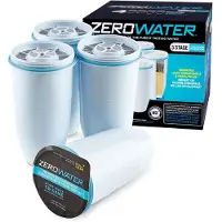 Merkloos Wasserfilter Ersatzfilter Wasserfilterkartusche - 5-stufige Filtration - Aktivkohle - Passend für ZeroWater Wasserfilterkannen - 4er Pack Weiß