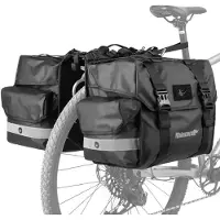 Merkloos Fietstas – Doppeltasche – 40 Liter – Mit Regenhaube – Schwarz