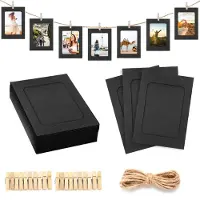 Generisch Fototassen zum Aufhängen – Set mit 20 Stück – Schwarz – 10 x 15 cm – Fotorahmen aus Karton – Ideal für den Klassenzimmer