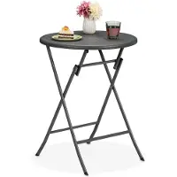 Merkloos Gartentisch, Balkontisch, Tisch für den Außenbereich – Klappbar – Durchmesser 60 cm – Grau