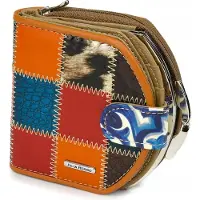 Brak danych Damen Leder Patchwork Geldbörse Box LEDER groß RFiD