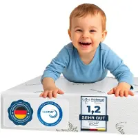 Merkloos Babymatratze Kinderbettmatratze Reisebett - 50 x 83 cm - 8 cm hoch - Aloe-Vera-Bezug - Milbendicht
