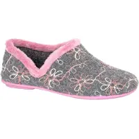 Sleepers - "Sara" Blumen Hausschuhe für Damen DF4718 (37 EU) (Grau)
