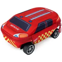 Merkloos Stiftekontainer – Stiftekontainer mit Rollen – Feuerwehrauto – Rot, gelb – Für Jungen und Kinder