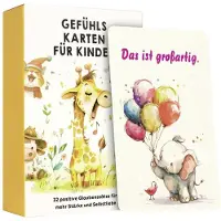 Merkloos Affirmationskarten Kinder Kinderspiel - 32 Stück - Gefühle und positives Denken - Wasserdicht - Abgerundete Ecken