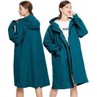 Merkloos Langer, wasserdichter Regenmantel für Damen in marineblau, Größe XL, aus Polyester