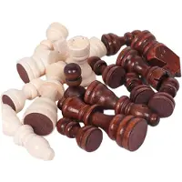 Merkloos Schachspiel Holz Schachfiguren Internationales Brettspiel - 32 Filzgleiter - Traditionelles Spiel