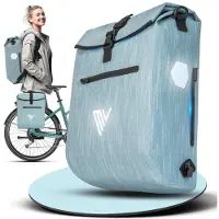 Merkloos Fietstas Gepäckträger – 3-in-1 – 20 Liter – Wasserdicht – Eisminz