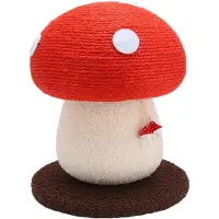 Markenlos Kratzbaum Pilz Kletterpfosten Sisal Katzen Kratzsäule 34x28 cm Rot Weiß