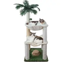 Merkloos Kratzbaum für Katzen – 100 cm – Sisal – Mit zwei Hängematten – Für Kätzchen und ausgewachsene Katzen