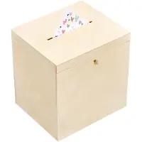 Merkloos Aufbewahrungsbox, Holzkiste, Aufbewahrungsbox mit Deckel, Holzschatulle für die Hochzeit - 29 x 25 x 30 cm - Birkensperrholz - Mit Schloss