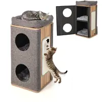 Merkloos Kratzbaum für Katzen – Katzenturm mit 3 Etagen – Sisal – Mit Liegeflächen
